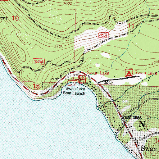 Topographic Map of Swan Lake Picnic Site, MT