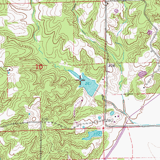 Topographic Map of Flat Creek Site Five Dam, AR