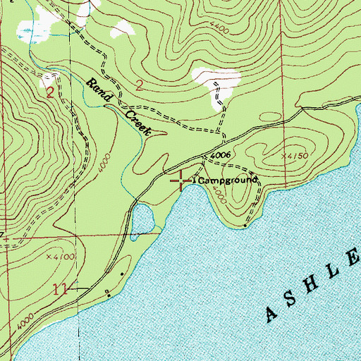 Topographic Map of Ashley Lake Campground, MT