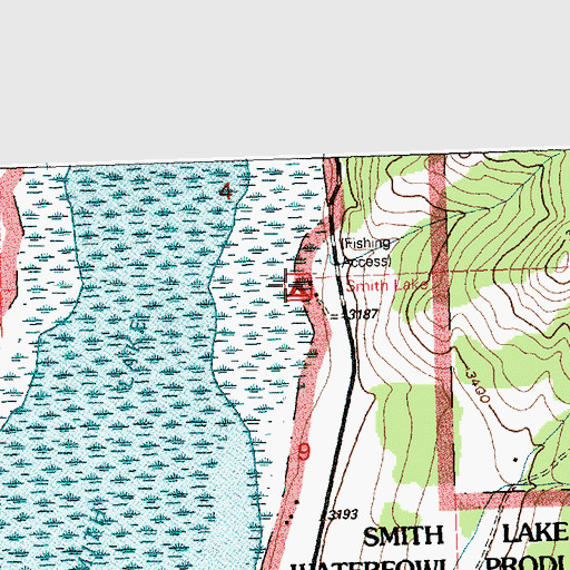 Topographic Map of Kila Campground, MT