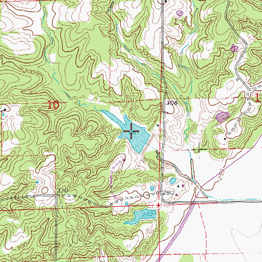 Topographic Map of Flat Creek Site Five Reservoir, AR