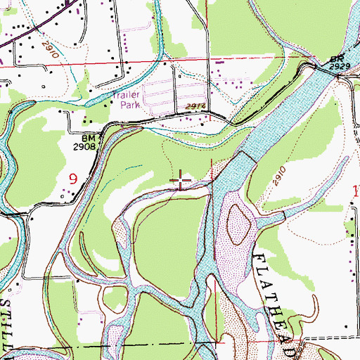 Topographic Map of Kiwanis Lane Picnic Area, MT