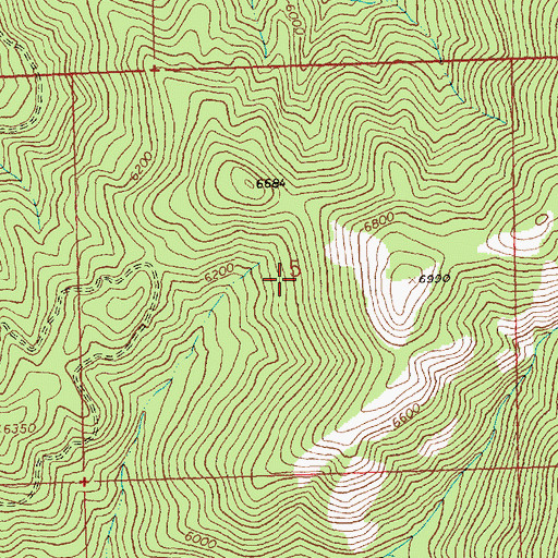 Topographic Map of Buck Creek Saddle, MT