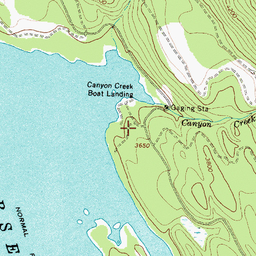 Topographic Map of Canyon Creek Campground, MT
