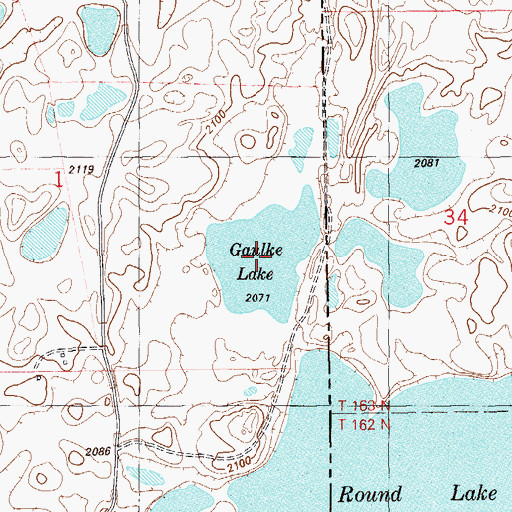 Topographic Map of Gaulke Lake, MT