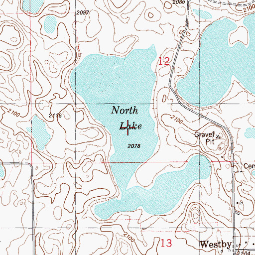 Topographic Map of North Lake, MT