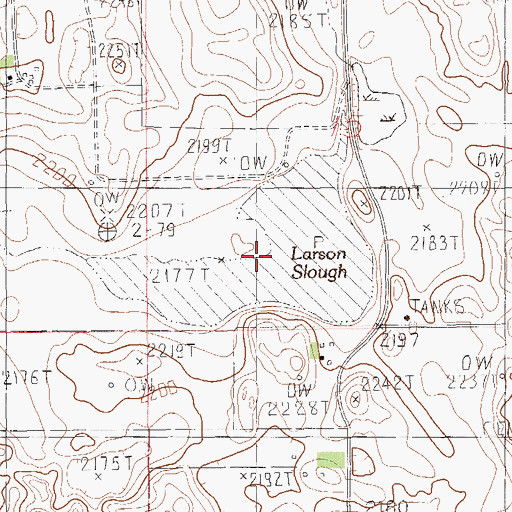 Topographic Map of Larson Slough, MT
