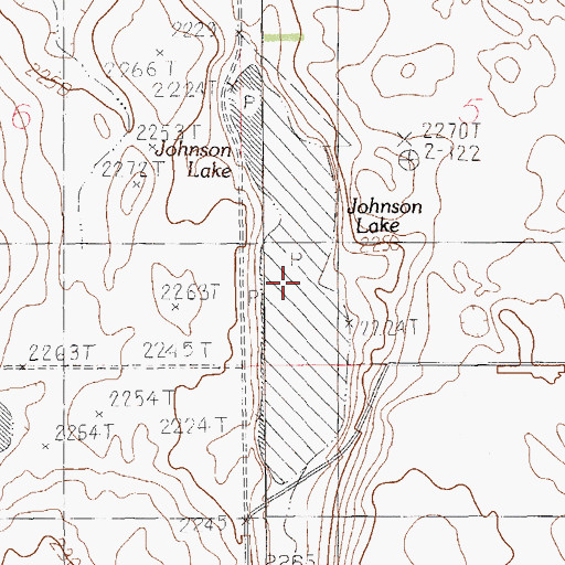 Topographic Map of Johnson Lake, MT