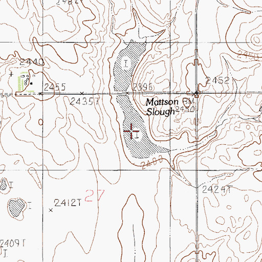 Topographic Map of Mattson Slough, MT
