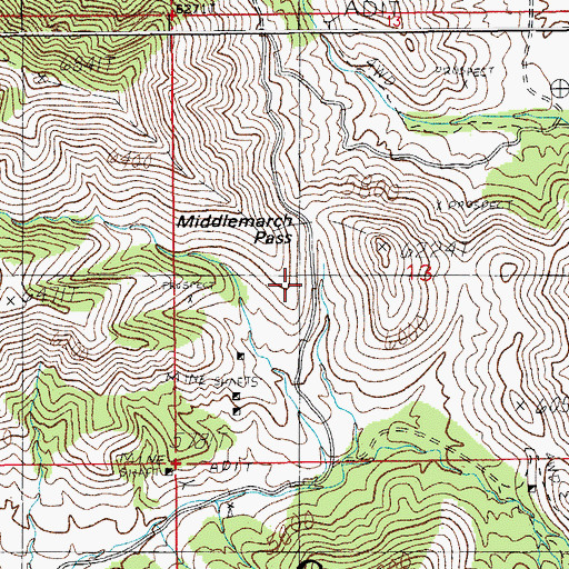 Topographic Map of Middlemarch Pass, AZ