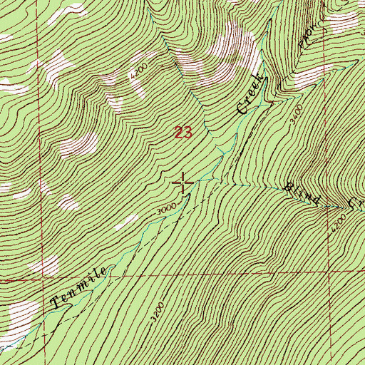 Topographic Map of Blind Creek, MT