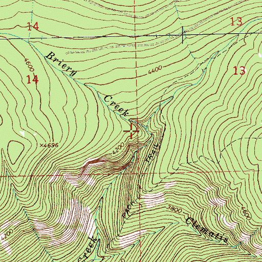 Topographic Map of Briery Creek, MT