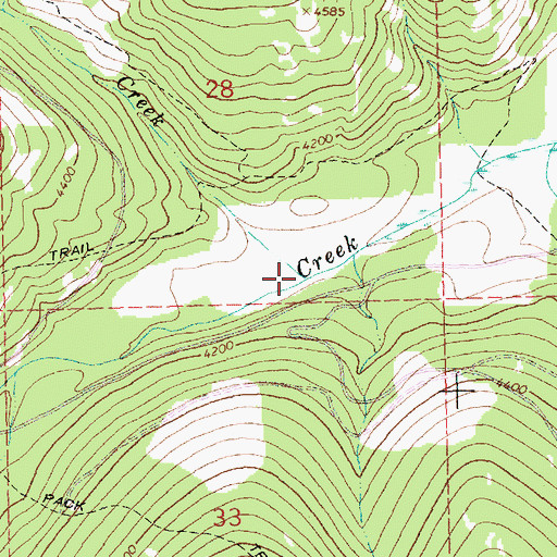 Topographic Map of Cliff Creek, MT
