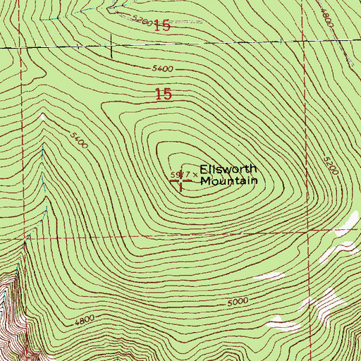 Topographic Map of Ellsworth Mountain, MT