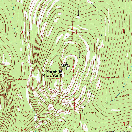 Topographic Map of Mineral Mountain, MT