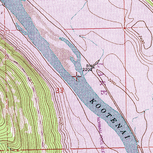 Topographic Map of Tenmile Creek, MT