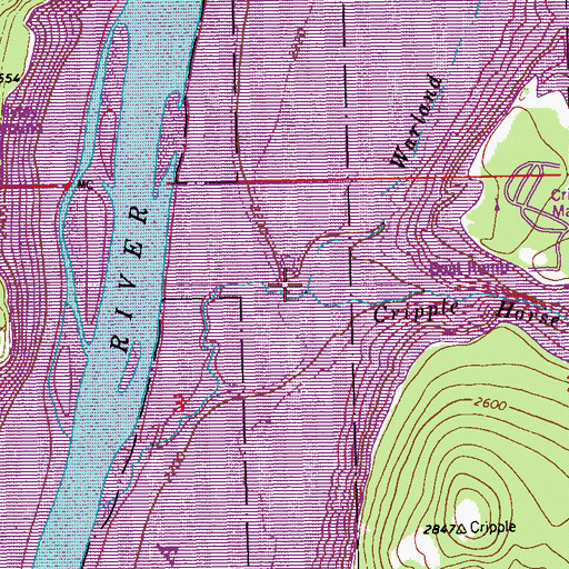 Topographic Map of Warland Creek, MT