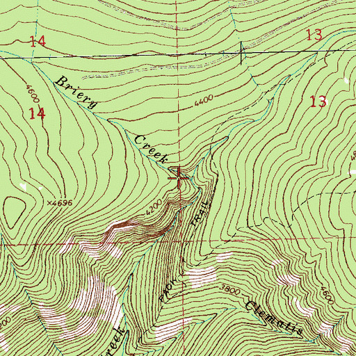 Topographic Map of Tenmile Falls, MT