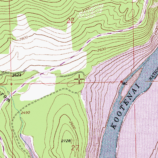 Topographic Map of Barren Creek Boat Ramp, MT