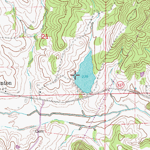 Topographic Map of Ralph McDonald Lake Dam, AR