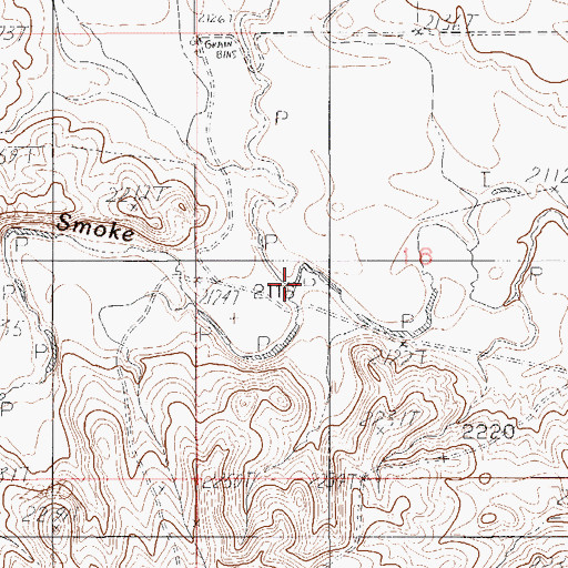 Topographic Map of Burshia Coulee, MT