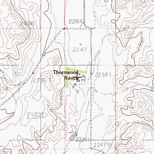 Topographic Map of Thornwood Ranch, MT