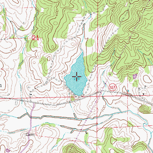 Topographic Map of Ralph McDonald Lake, AR