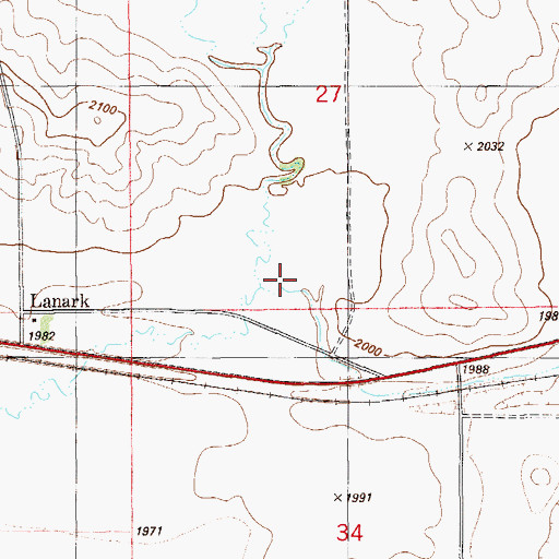 Topographic Map of Shell Creek, MT