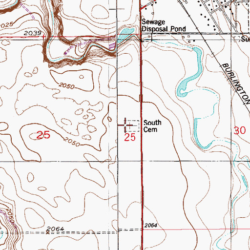 Topographic Map of South Froid Cemetery, MT