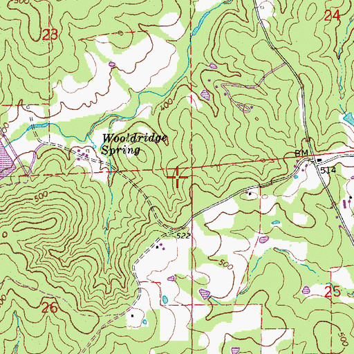 Topographic Map of Fourche Creek Site 16 Reservoir, AR