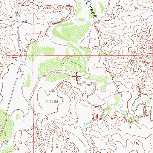 Topographic Map of Huey Creek, MT
