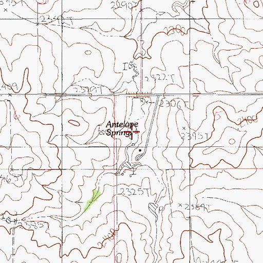 Topographic Map of Antelope Springs, MT