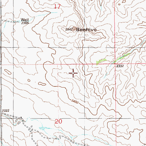 Topographic Map of Beehive, MT