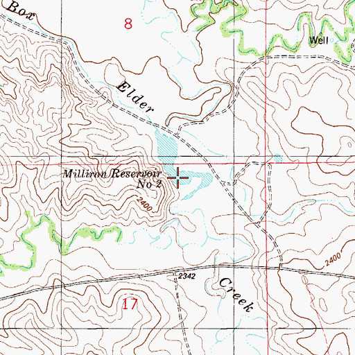 Topographic Map of Milliron Reservoir Number 2, MT