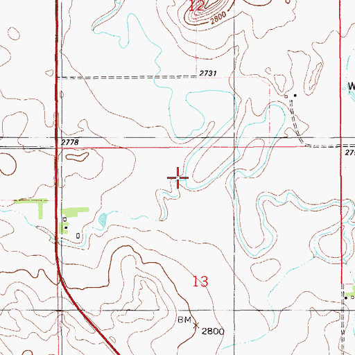Topographic Map of Spring Creek, MT