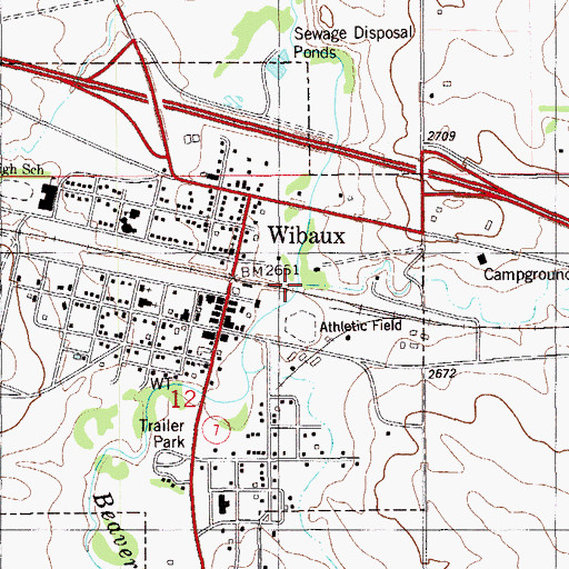Topographic Map of Yates Creek, MT