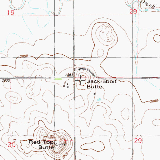 Topographic Map of Jackrabbit Butte, MT