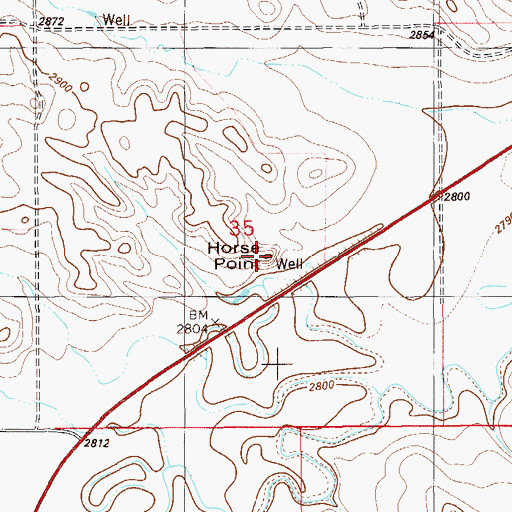 Topographic Map of Horse Point, MT