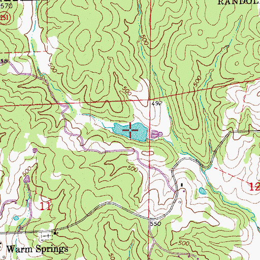 Topographic Map of Meadows Lake, AR