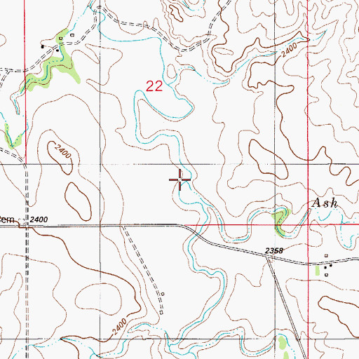 Topographic Map of Ash Creek, MT
