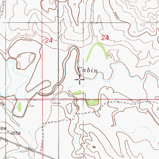 Topographic Map of Cow Creek, MT