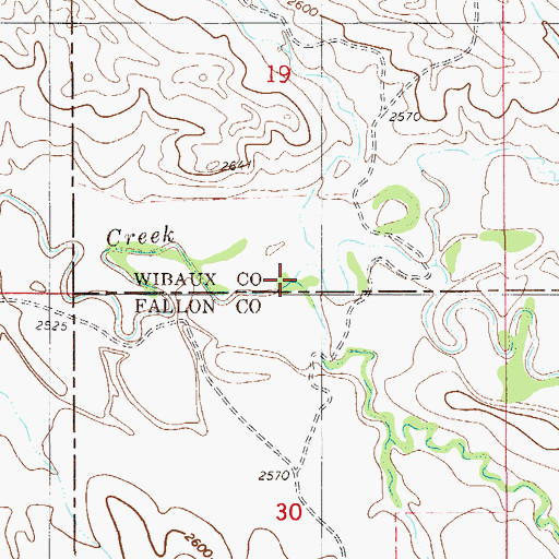 Topographic Map of Horse Creek, MT