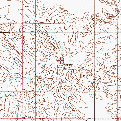 Topographic Map of Marshall Dam, MT