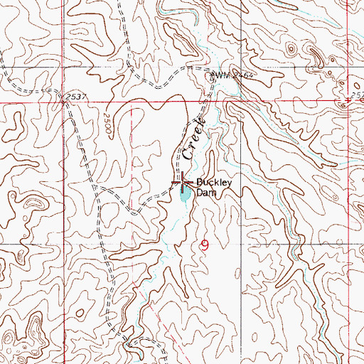 Topographic Map of Buckley Dam, MT