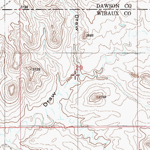 Topographic Map of Kelly Draw, MT