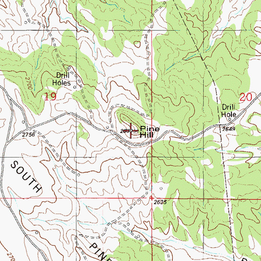 Topographic Map of Pine Hill, MT