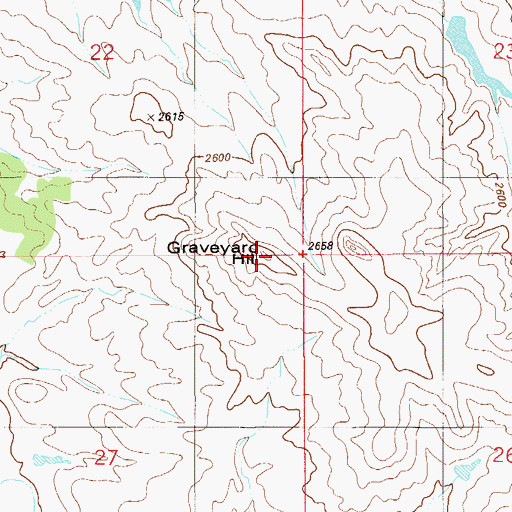 Topographic Map of Graveyard Hill, MT