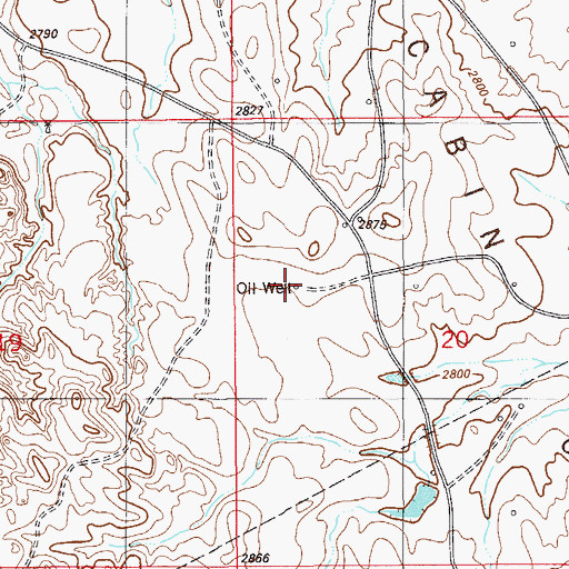 Topographic Map of Cabin Creek Oil Field, MT