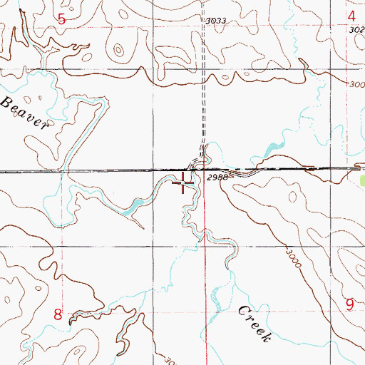 Topographic Map of East Fork Beaver Creek, MT