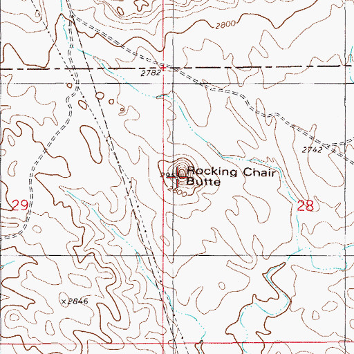 Topographic Map of Rocking Chair Butte, MT